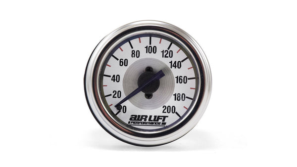 Airlift 200psi SINGLE needle 2" gauge white face Illuminated